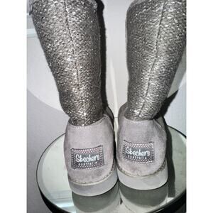 Skechers Australia Fur lining Grey/ Charcoal Boots 10 Snow Suede Leather Sweater